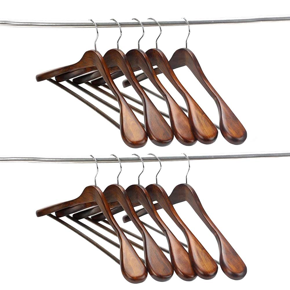 Amazon.co.jp: プレミアム仕上げ木製スーツハンガー、無垢木製スーツ